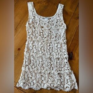 Solitaire Cream Crochet Dress/Coverup